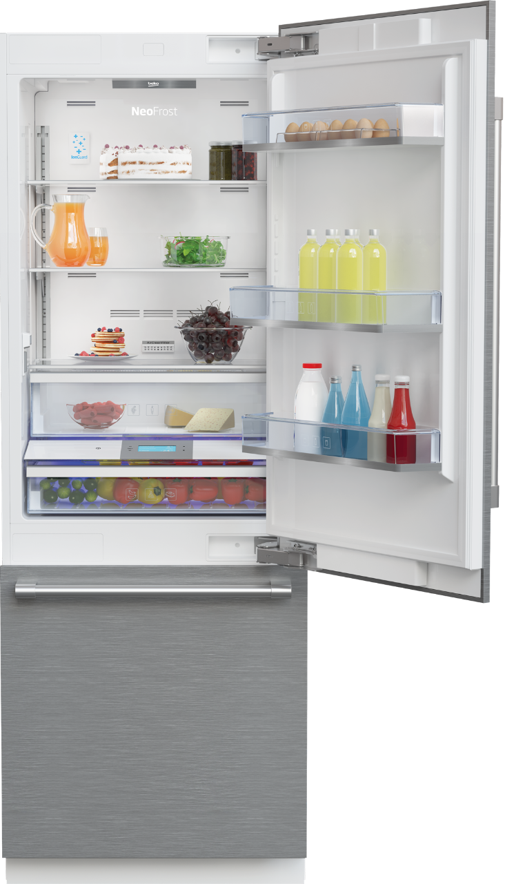 Beko 7294647510 30" Stainless Steel Freezer Bottom Built-In Refrigerator with Auto Ice Maker - BBBF3019IMWESS