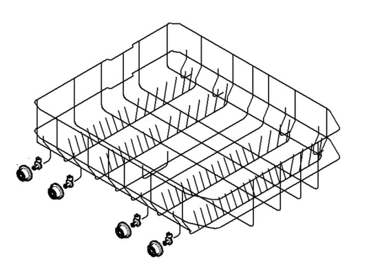 Beko Dishwasher Lower Basket Group - 1759001101