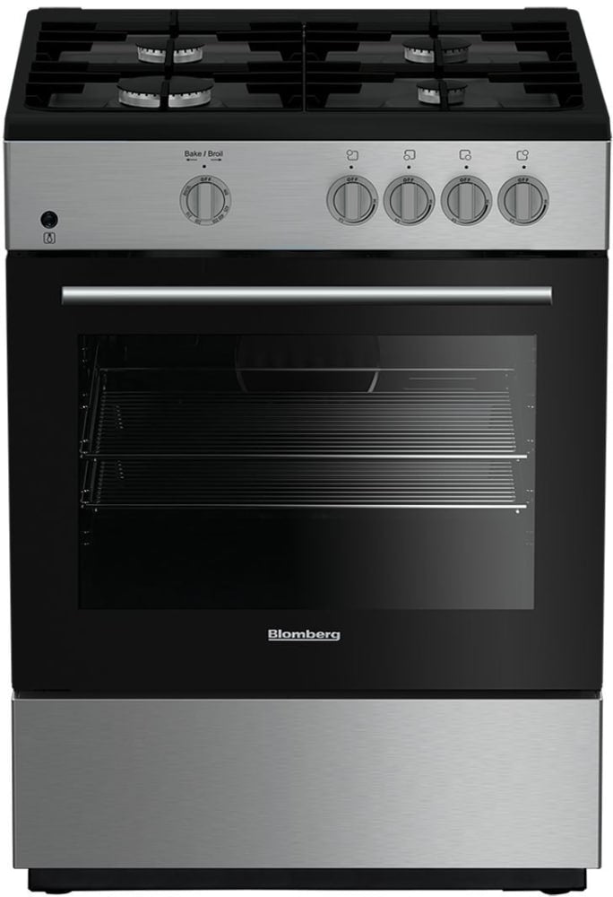 Beko 7737487905 24 Inch Freestanding Gas Range with 4 Sealed Burners, 2.51 cu. ft. Capacity, Cast Iron Grates - Bgr24102Ss