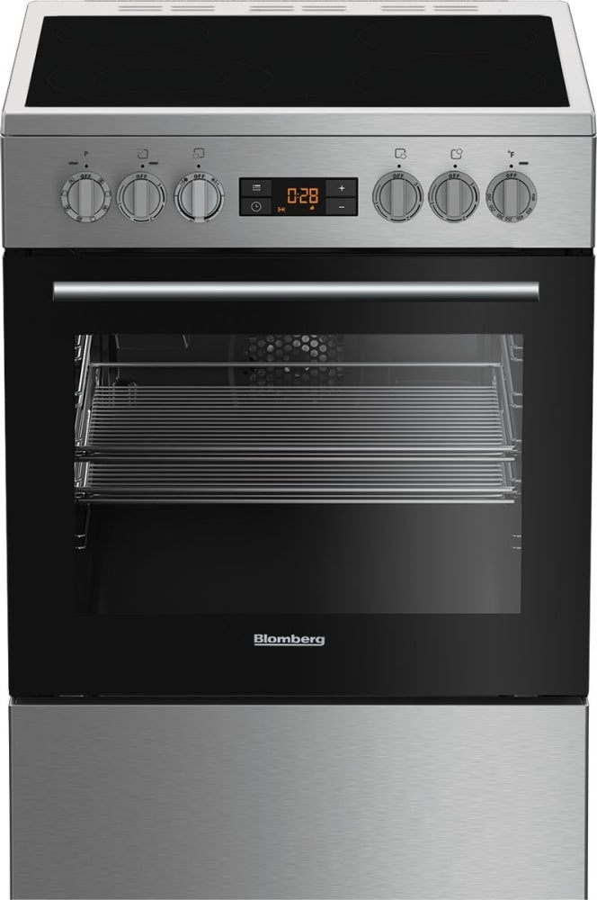 Beko 7732187983 24 Inch Freestanding Electric Range with 4 Smooth top Elements, 2.51 Cu. Ft. Capacity - Beru24102Ss