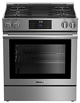 Beko 7732187918 30 Inch Slide-in Gas Range with 4 Sealed Burners, 5.7 cu. ft. European Convection Oven, 18,000 BTU-675 BTU Burner - Bgr30420Ss