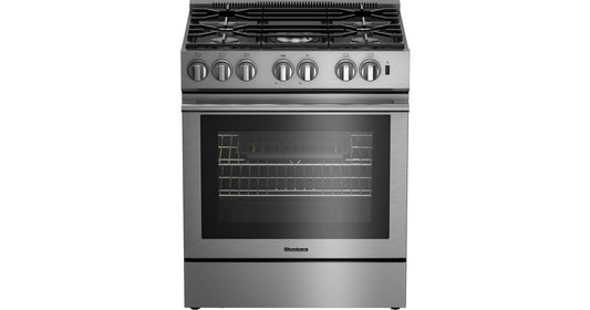 Beko 7732187947 30-Inch Dual Fuel Slide-In Range - Stainless Steel Gas Cooktop with Electric Convection Oven BDF30522SS