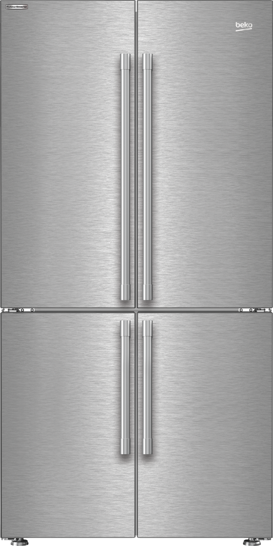 Beko BFFD3626SS 36" French Four-Door Stainless Steel Refrigerator with auto Ice Maker - BFFD3626SS