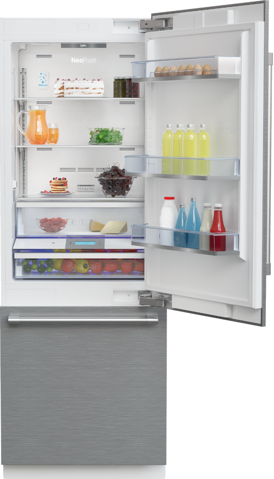 Beko 7294647510 30" Stainless Steel Freezer Bottom Built-In Refrigerator with Auto Ice Maker - BBBF3019IMWESS