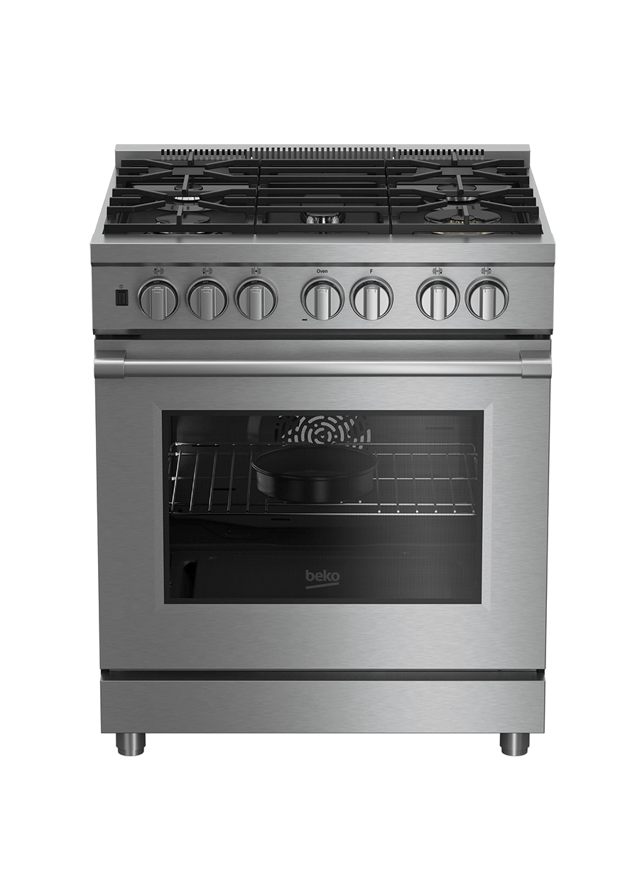 Beko 7732187919 30" Stainless Steel Pro-Style Dual Fuel Range - PRDF34550SS