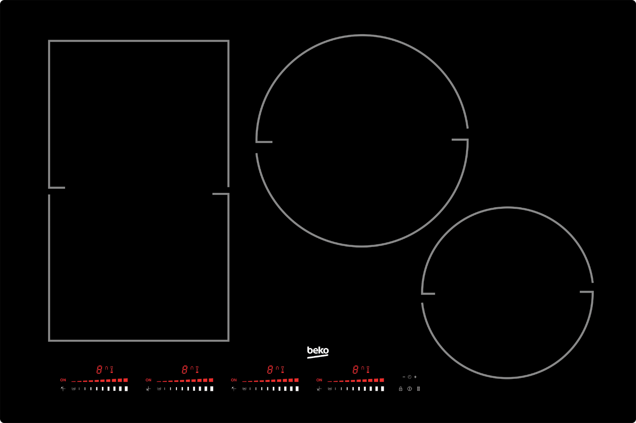 Beko 8800173200 30" Built-In Induction Cooktop with 4 Zones and Touch Control - BCTI30410