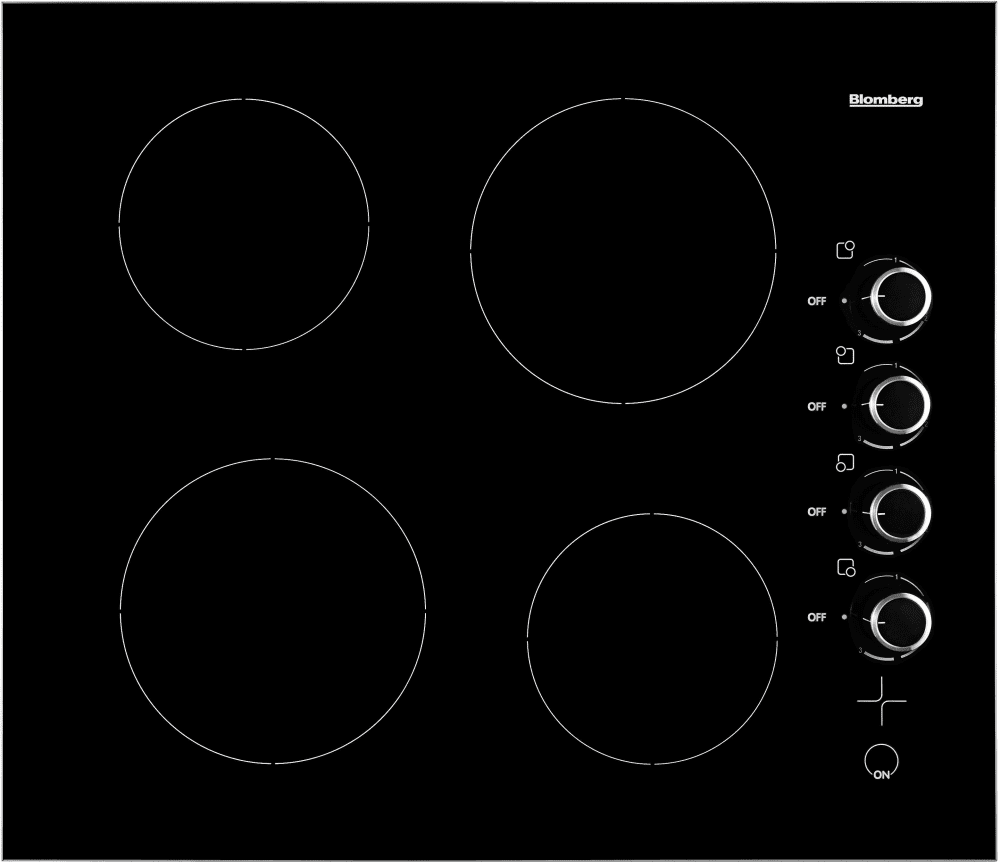 Beko 7735687902 24 Inch Electric Cooktop with 4 Elements, Glass Ceramic Surface, Vitroceramic Cooking Zone - Cte24402