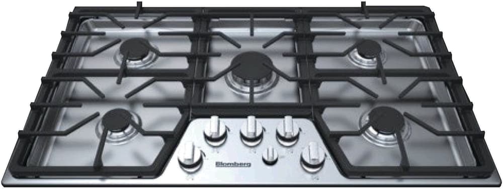 Beko 7751688350 36 Inch Gas Cooktop with 5 Sealed Burners, Cast Iron Pan Supports, Power Burner with Simmering - Ctg36500Ss