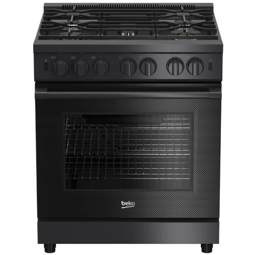 Beko 7732187940 30 Inch Professional Dual Fuel Range with 5 Sealed Burners - PRDF34550CF