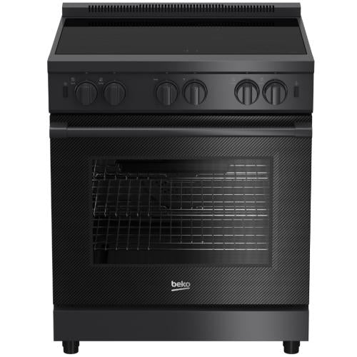 Beko 7732187939 30 Inch Professional Induction Range with 4 Glass Dual Power Zones - PRIR34450CF